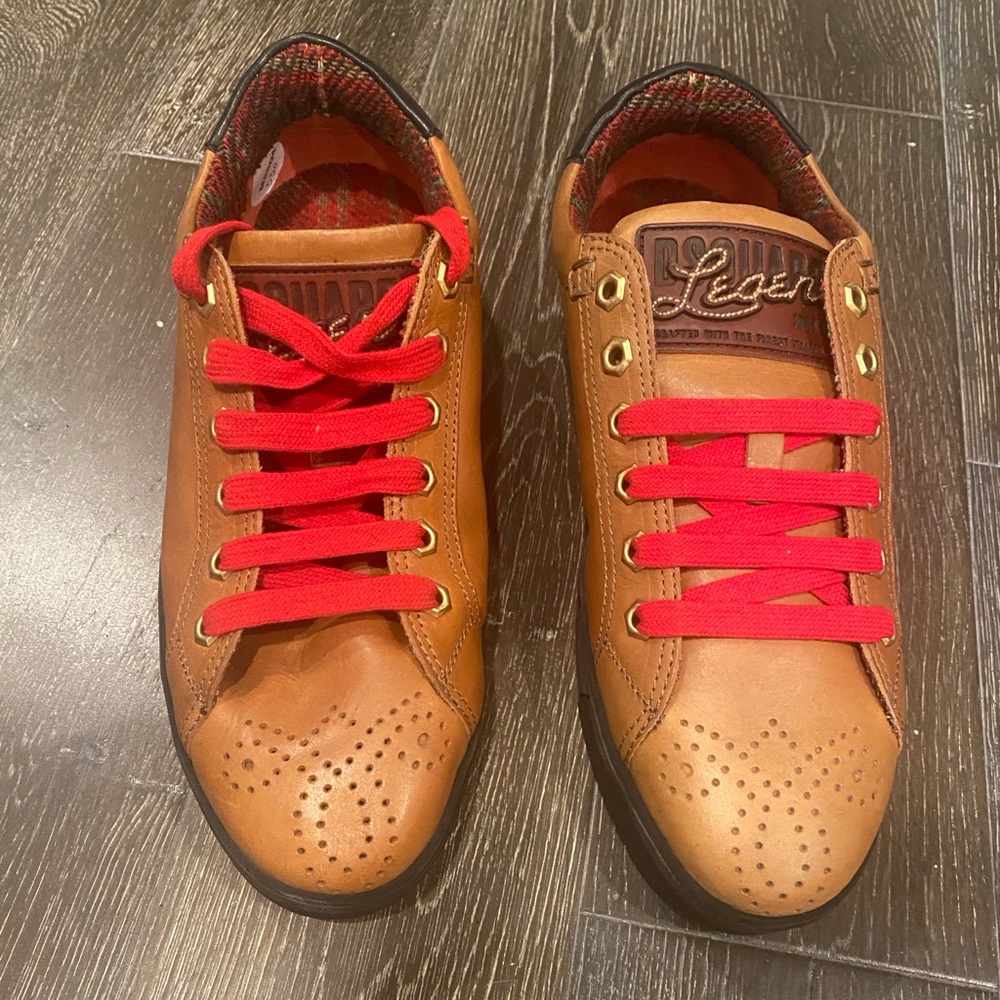 NWT DSQUARED2 Legend Men's Brown lace up sneakers Size 42 MSRP $550